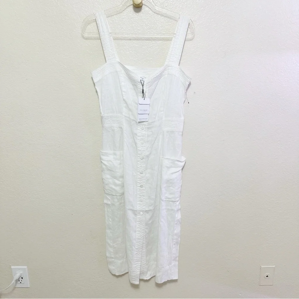 New EQUIPMENT Aris cotton-poplin midi dress size 8 - Picture 11 of 16